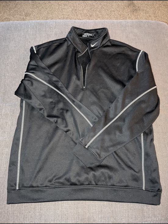 Nike Other - Nike Golf Black Therma-FIT Quarter-Zip with Silver Swoosh